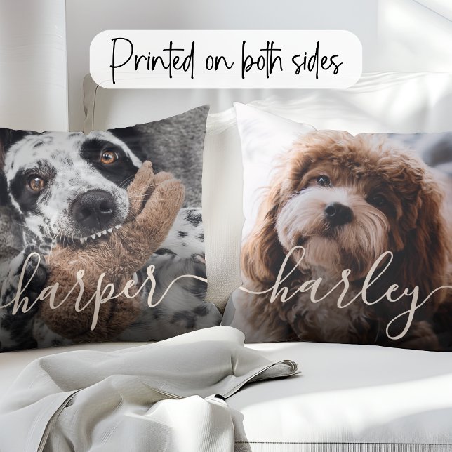Coussin 2 Photos & Noms manuscrits (Créateur téléchargé)