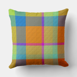 Coussin 2 plaids différents décoratifs