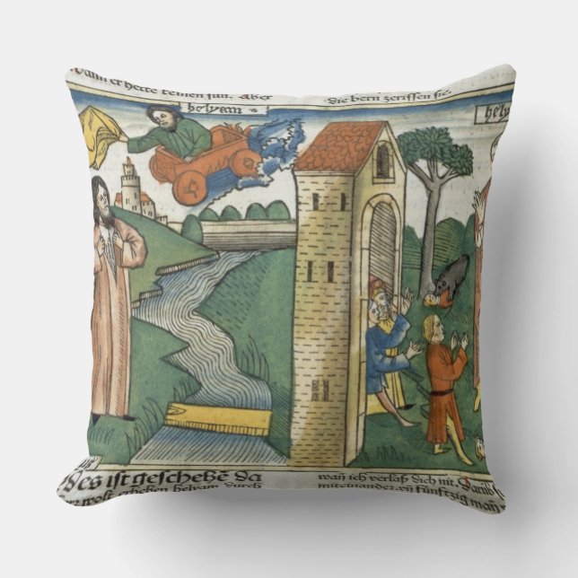 Coussin 2 rois 2 1-24 Élijah monte au ciel dans un (Recto)