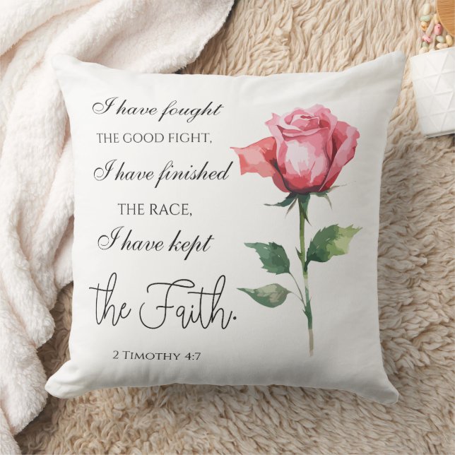 Coussin 2 Timothée 4:7 - J'ai combattu le bon combat (Couverture)