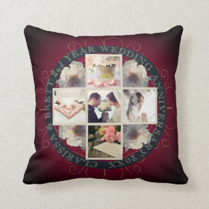 Coussin 2e année. Mariage Anniversaire du coton violet Smo