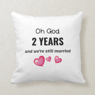 Coussin 2e anniversaire de Mariage Dons amusants pour lui