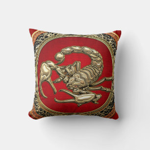 Coussin [300] Scorpion d'or sacré sur rouge