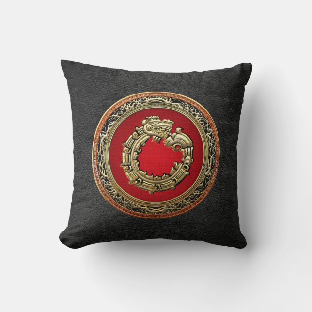 Coussin [300] Serpent Dieu Quetzalcoatl [Or] (Recto)
