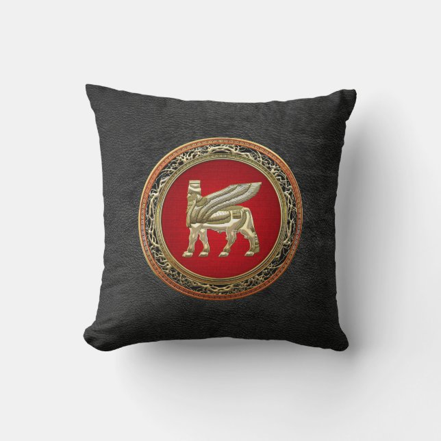 Coussin [300] Taureau à ailes par Babylonien Lamassu [3D] (Recto)