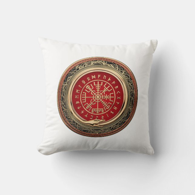 Coussin [300] Vegvisir - Viking Gold Magic Runic Compass (Recto)