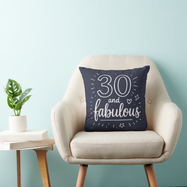 Coussin 30 ans et Fabuleux Doodle Joyeux 30e Anniversaire  (Chaise)