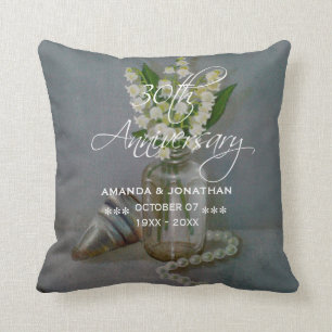 Coussin 30e anniversaire du Mariage Pearl commémoratif