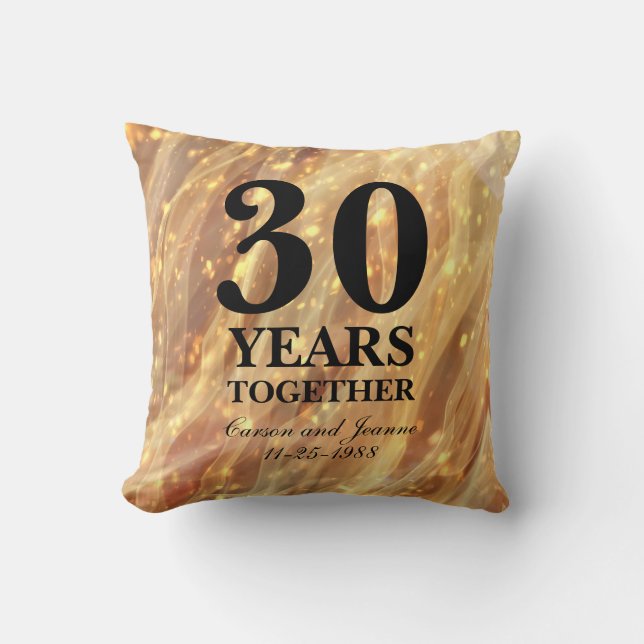 Coussin 30ème Lumières de partie d'or d'anniversaire de (Recto)