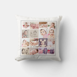 Coussin 32 Collage Photo Unique Personnalisé