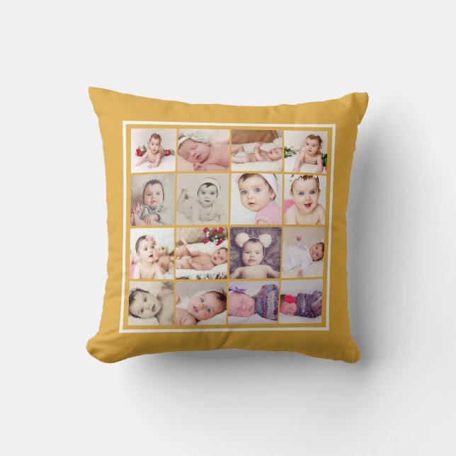 Coussin 32 Collage Photo Unique Personnalisé (Recto)