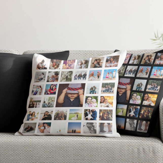 Coussin 33 modèle de collage personnalisé sur mesure (33 Photo Template Personalized Custom Made Collage Throw Pillow by Ricaso. Photo gift ideas)