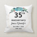 Coussin 35e anniversaire du Mariage Noms et année personna<br><div class="desc">35e Mariage Anniversaire Coussin de fleurs avec des noms personnalisés et l'année,  35 ans de mariage cadeau pour un couple,  35e mariage anniversaire Coussin de Noël personnalisé 2021,  35e anniversaire idées cadeaux pour un couple Coussin</div>