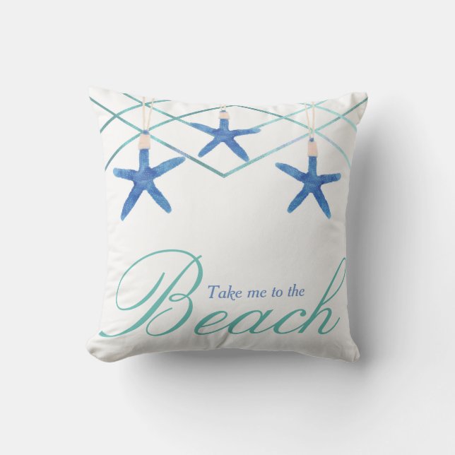 Coussin 3 Étoiles de mer et lignes modernes Élégante plage (Recto)
