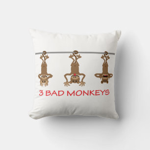 Coussin 3 mauvais singes