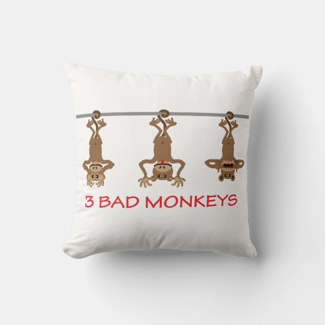 Coussin 3 mauvais singes (Recto)