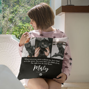 Coussin 3 Photo Collage Chat Pet Loss Memorial