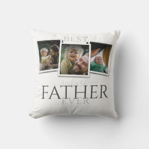 Coussin 3 Photo Collage papa Famille Fête des pères mémora