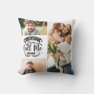 Coussin 3 photo famille collage maman gardien mère jour