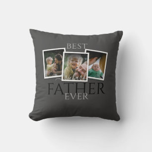 Coussin 3 photos en collage Papa Famille Fête des pères mé
