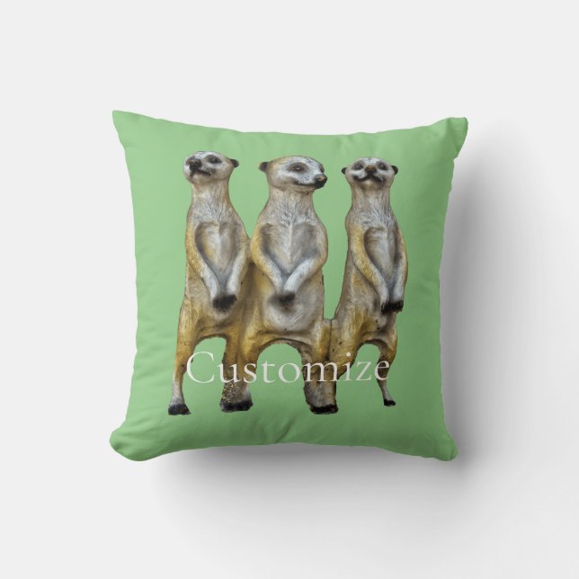 Coussin 3 Suricates Debout Thunder_Cove  (Recto)