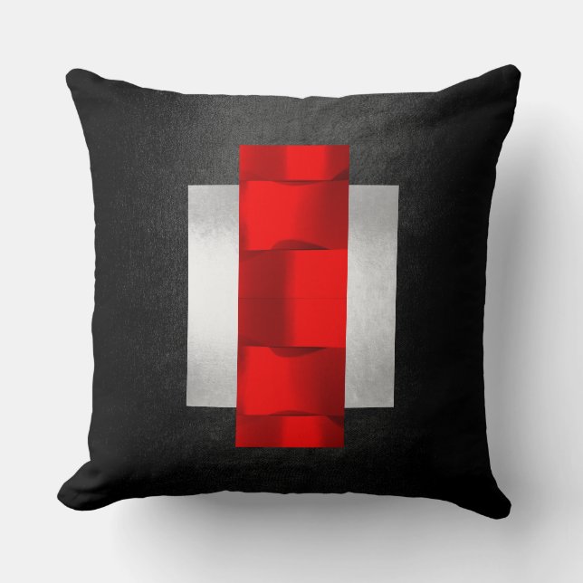 Coussin 3D géométrique Dimensionnante rouge gris noir arge (Recto)