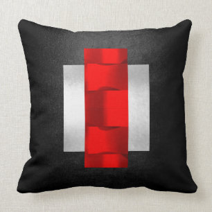 Coussin 3D géométrique Dimensionnante rouge gris noir arge