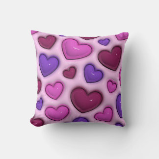Coussin 3D Heart Pattern - Pink Romantic Home Decor