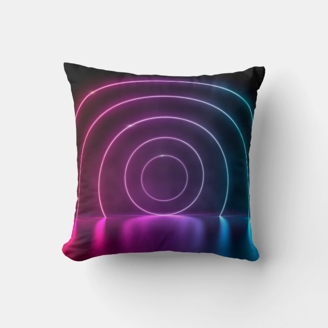 Coussin 3d ing des lignes brillantes du portail de cercle  (Recto)