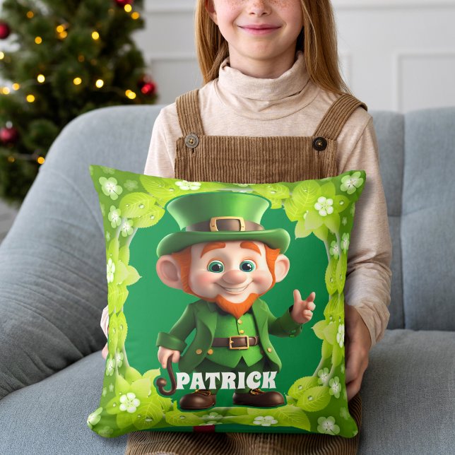 Coussin 3D Leprechaun St. Patrick's Day Personnalisé Enfan (Créateur téléchargé)