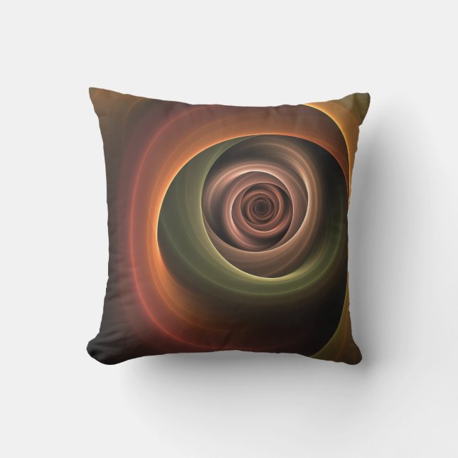 Coussin 3D Spirale Abstraite couleurs chaudes Art fractal  (Recto)