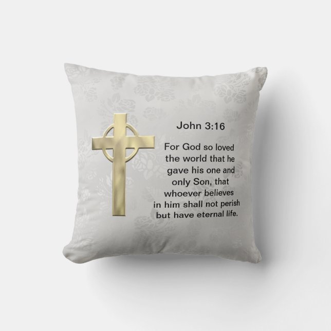 Coussin 3h16 de John (blanc) (Recto)