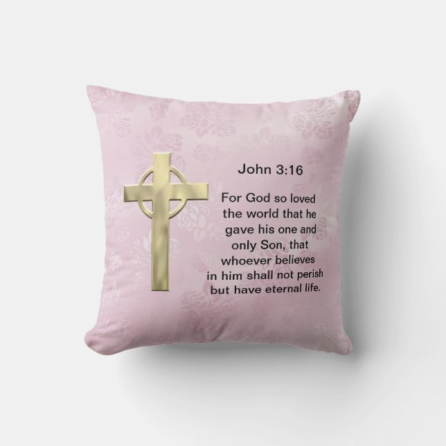 Coussin 3h16 de John (rose) (Recto)