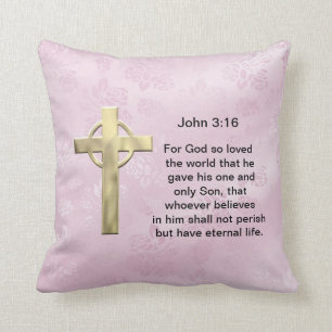 Coussin 3h16 de John (rose)