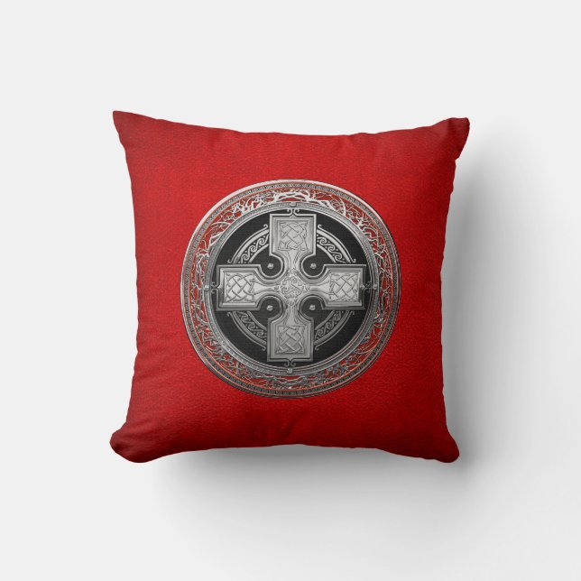 Coussin [400] Ancienne Croix de noeud d'argent sacrée celt (Recto)