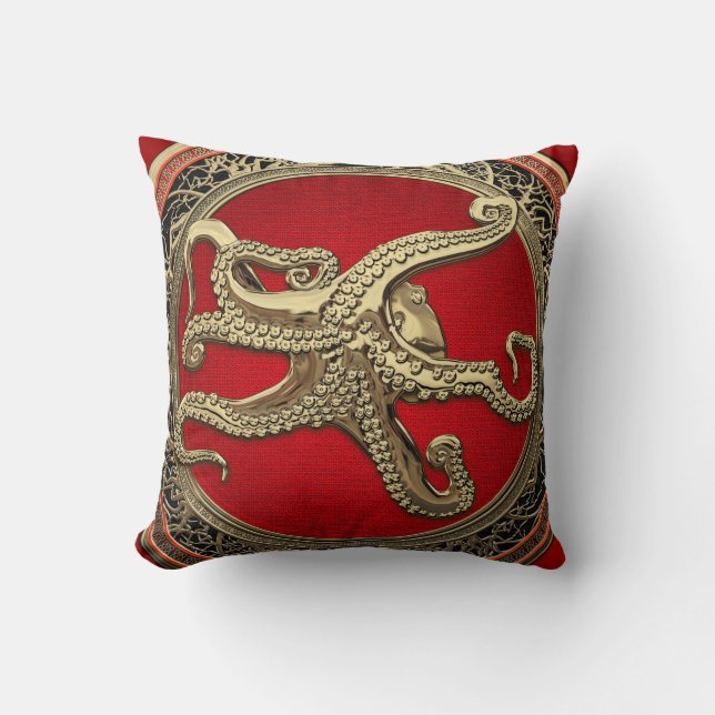 Coussin [400] Octopus d'or sacré en posture défensive (Recto)