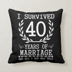 Coussin 40 ans de mariage, 40e anniversaire Mariage