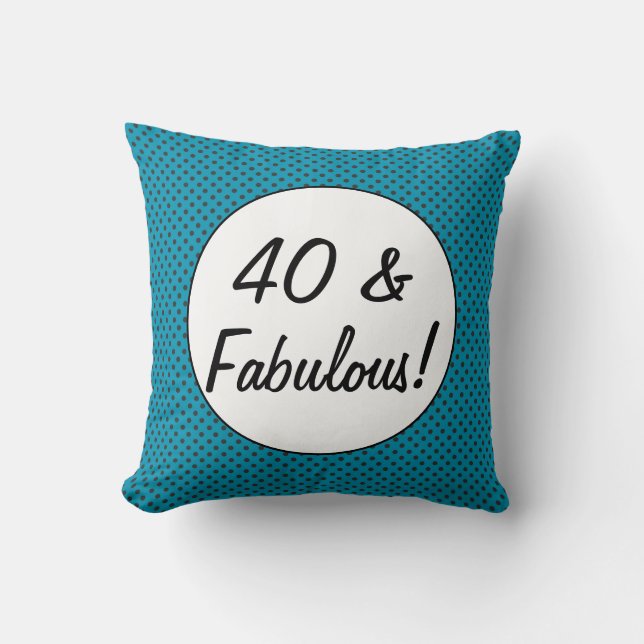 Coussin 40 ans et fabuleux pois rétro (Recto)