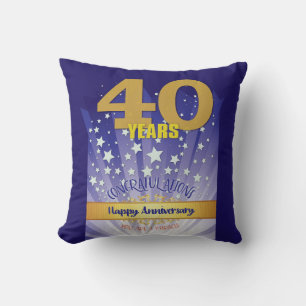 Coussin 40 ans NOM PERSONNALISÉ 12 étapes Anniversaire Gra