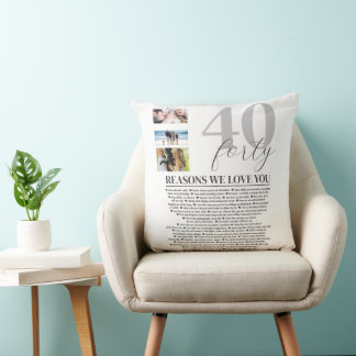 Coussin 40 Raisons pour lesquelles nous vous aimons Cadeau