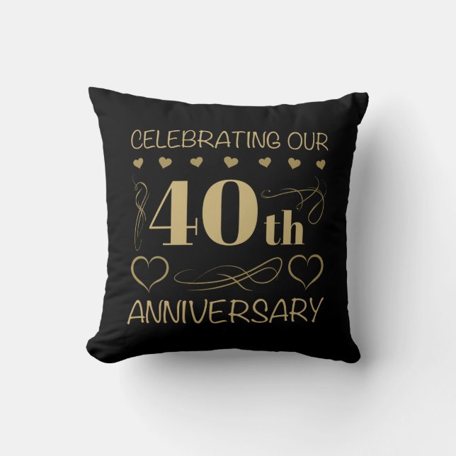 Coussin 40e anniversaire de mariage (Recto)