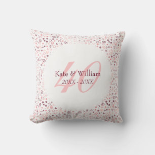 Coussin 40e Anniversaire de Mariage Confettis Rubis