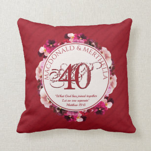 Coussin 40e anniversaire du Mariage RUBY  chrétien