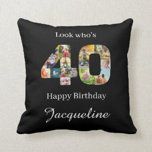 Coussin 40e anniversaire Photo Collage Modèle Jeu d'oreill