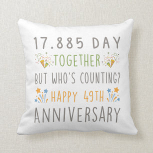 Coussin 49e anniversaire mariage traditionnel