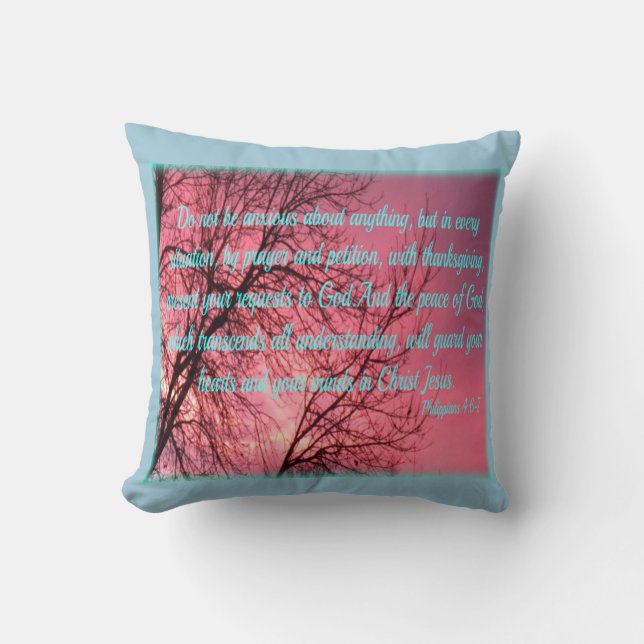 Coussin 4:6 de Philippiens de vers de bible de prière (Recto)