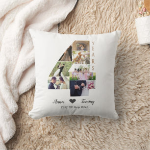 Coussin 4 Ans d'Anniversaire de Mariage