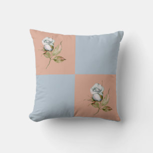 Coussin 4 Carré 2 avec un seul Rose gris bleu