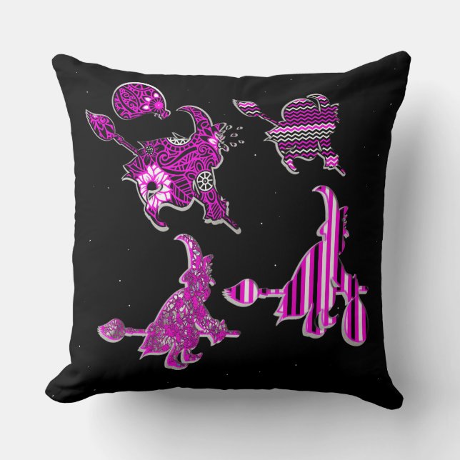 Coussin 4 friendly witches4 friendly witches flown at nigh (Recto)