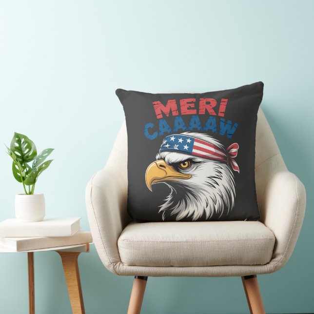 Coussin 4 juillet Aigle Liberté Patriotique (Chaise)